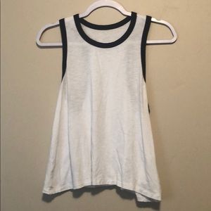 Aerie Extra Soft White and Navy Racerback